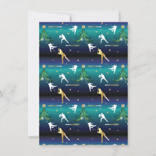Baseball Girls Softball Christmas Holiday Card