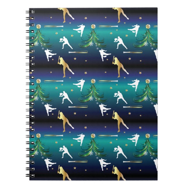 Baseball Girls Softball Christmas Notebook (Front)