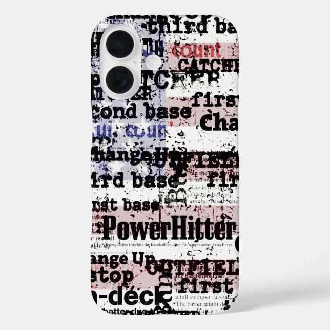 Baseball Glory | Faded Grunge American Flag Words Case-Mate iPhone Case (Back)