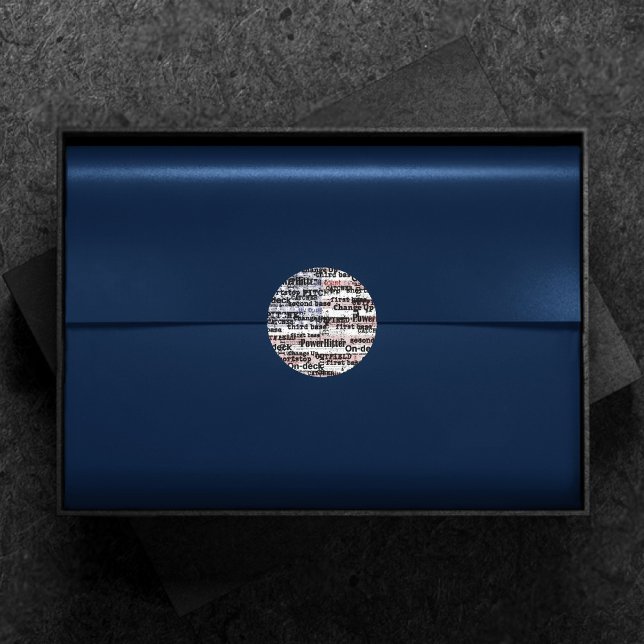 Baseball Glory | Faded Grunge American Flag Words Classic Round Sticker (Creator Uploaded)