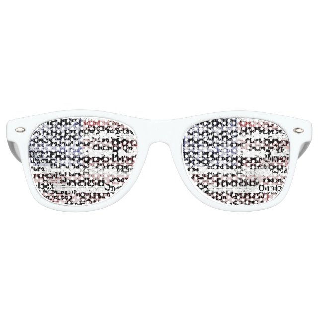 Baseball Glory | Faded Grunge American Flag Words Retro Sunglasses (Front)