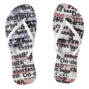 Baseball Glory   Faded Grunge American Flag Words Thongs