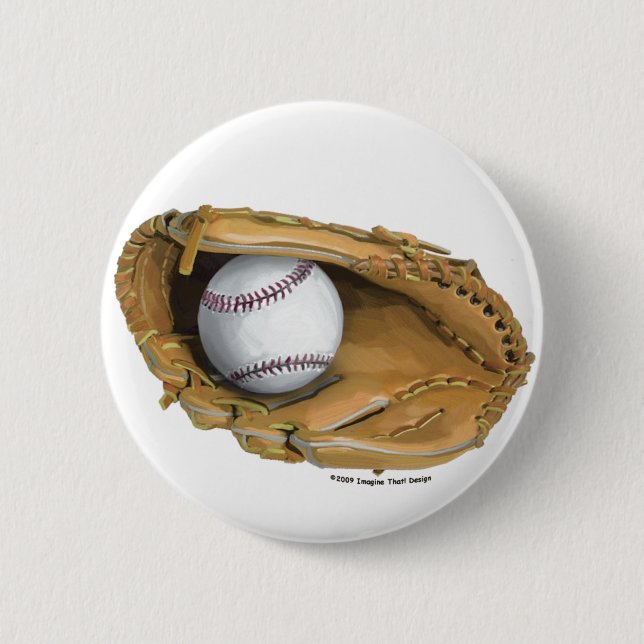 Baseball Glove 6 Cm Round Badge (Front)