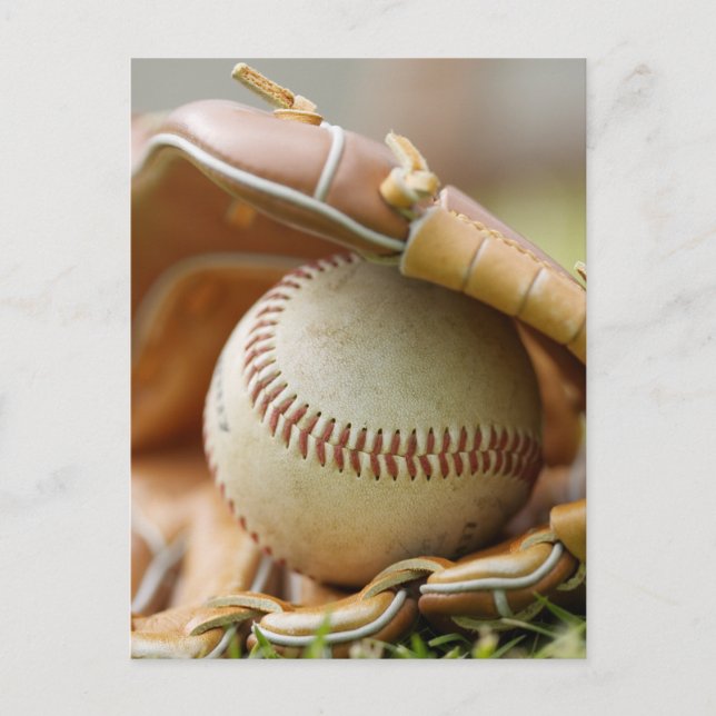Baseball Glove and Ball Postcard (Front)