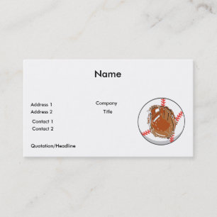 baseball glove and baseball vector design business card
