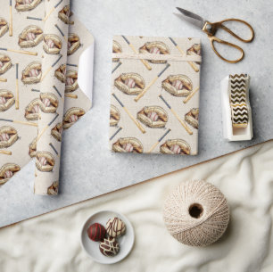 Baseball Glove and Bat Wrapping Paper