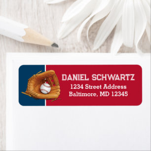 Baseball, Glove Bar Mitzvah Return Address Return Address Label