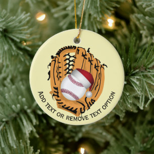 Baseball, Glove, Bats Christmas Ceramic Ornament