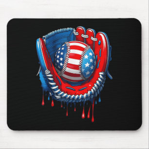 Baseball Glove Drip Boy Ice Cream Patriotic Us Fla Mouse Pad