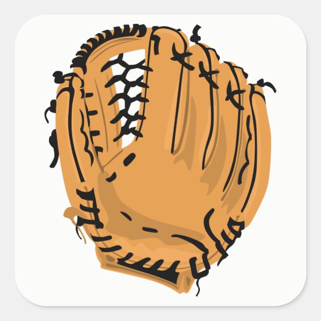 Baseball Glove Square Sticker (Front)