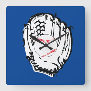 Baseball Glove Square Wall Clock