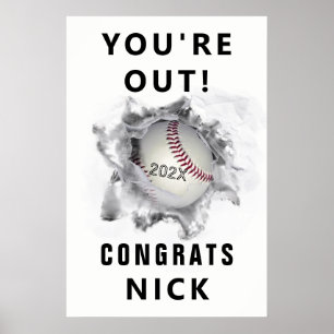 baseball graduation congrats poster