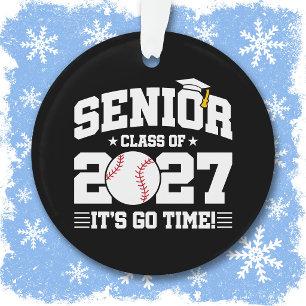 Baseball Graduation Go Time Senior Class of 2027 Ornament