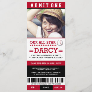 Baseball Graduation Party Invites