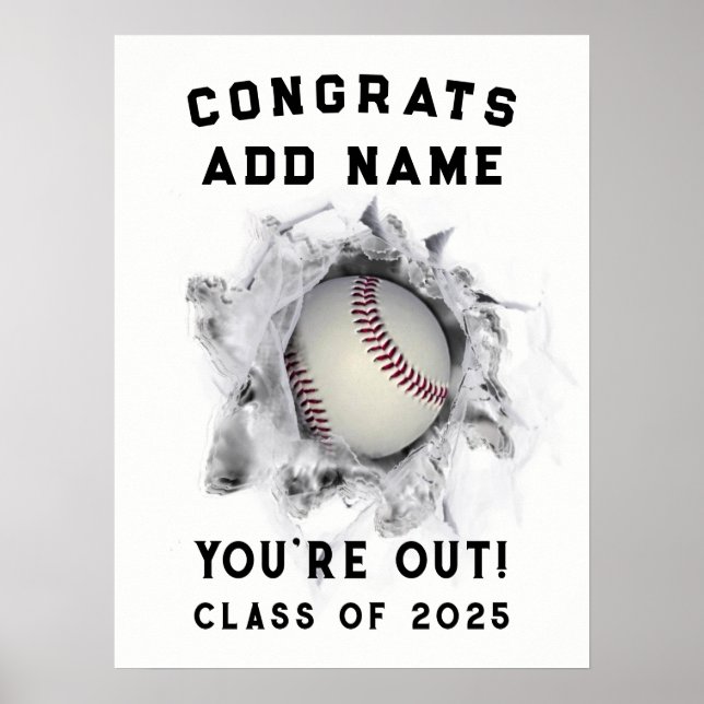 Baseball Graduation Poster (Front)