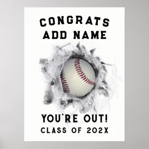 Baseball Graduation Poster