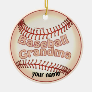 Baseball Grandma   Ceramic Ornament