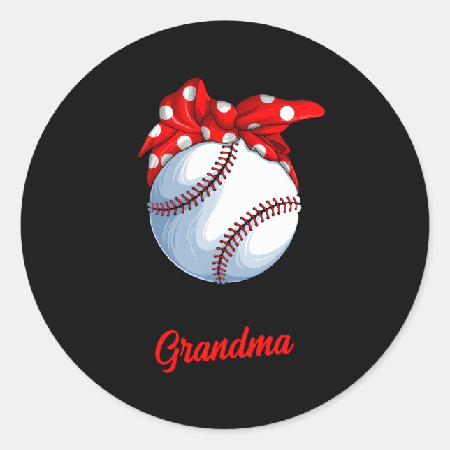 Baseball Grandma Classic Round Sticker (Front)