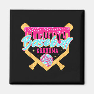 Baseball grandma drip ice cream baseball season magnet