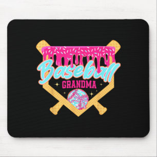 Baseball grandma drip ice cream baseball season mouse pad