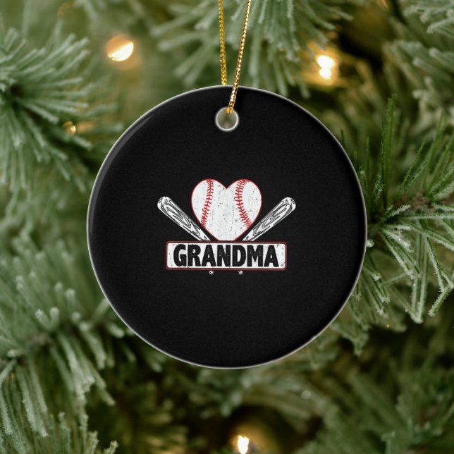 Baseball Grandma | Family Baseball Lovers Ceramic Ornament (Tree)