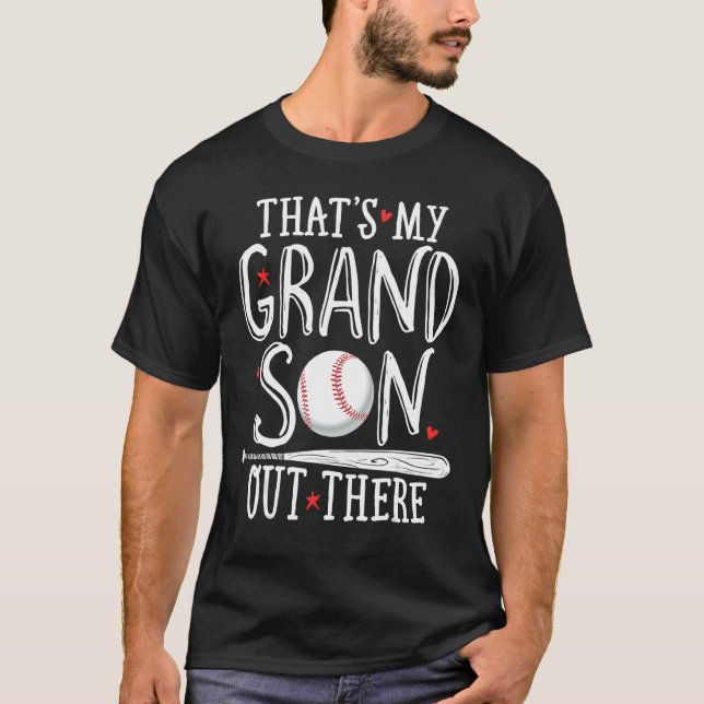 baseball grandma that's my grandson out there foot T-Shirt (Front)