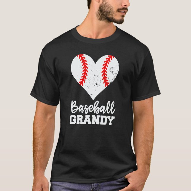 Baseball Grandy Baseball Heart Grandma Grandy T-Shirt (Front)