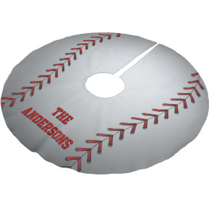 Baseball Graphic Brushed Polyester Tree Skirt