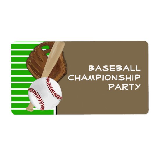 Baseball Green/Brown Shipping Label