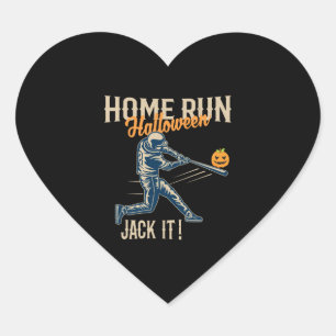 Baseball Halloween Fun Retro Distressed Stylish Heart Sticker