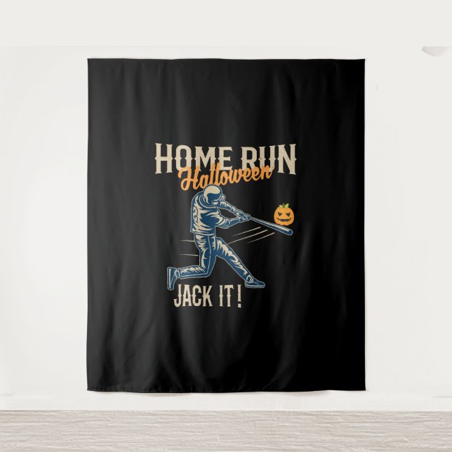 Baseball Halloween Fun Retro Distressed Stylish Tapestry (Front)