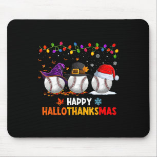 Baseball Halloween Thanksgiving Christmas Hallotha Mouse Pad