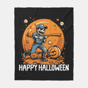 Baseball Halloween Trick Or Treat Baseball Player Fleece Blanket