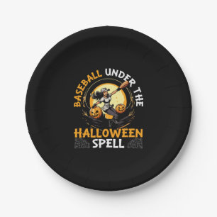 Baseball Halloween Trick Or Treat Baseball Player  Paper Plate
