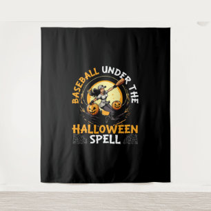Baseball Halloween Trick Or Treat Baseball Player Tapestry