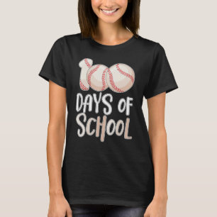Baseball Happy 100th Day Of School Kids Teacher T-Shirt