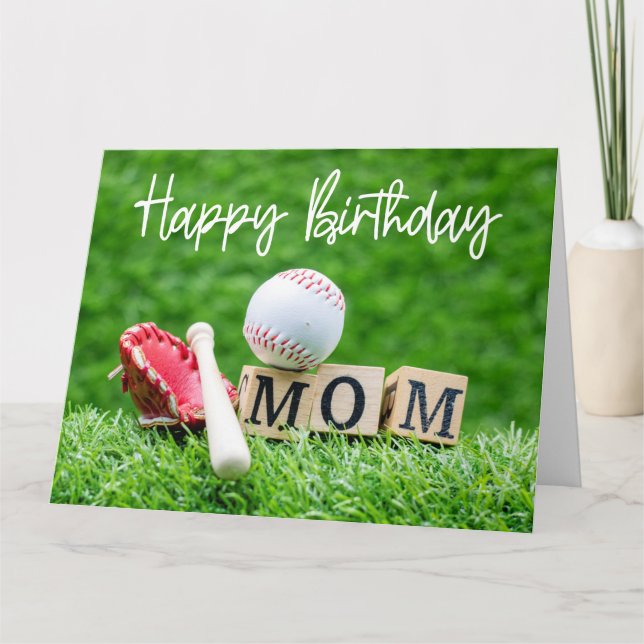Baseball Happy Birthday Baseball Mum Mother Card (Front)