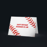 Baseball Happy Birthday Grandson-In-Law Card<br><div class="desc">Baseball</div>