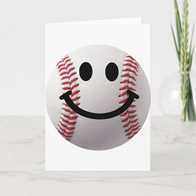 Baseball Happy Face Card (Front)