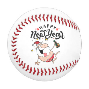 Baseball happy New Year to Baseball Player Santa 