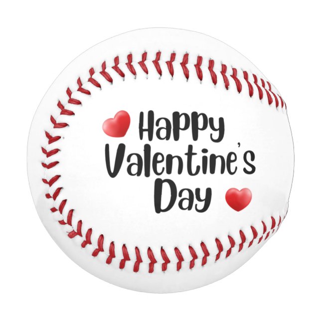 Baseball Happy Valentine's Day with love red heart (Front Left)