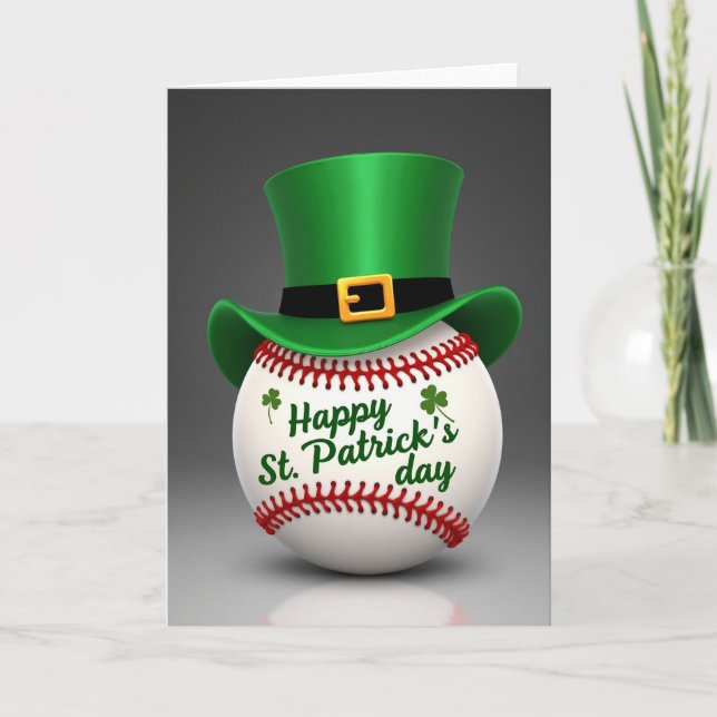 Baseball Hat Pattern Holiday Card (Front)