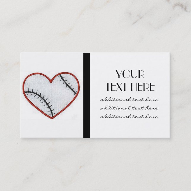 Baseball Heart Business Card (Front)