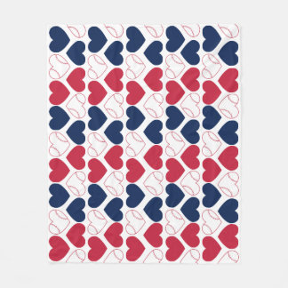 Baseball Heart Fleece Blanket