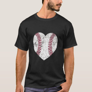 Baseball Heart Fun Mum Dad Men Women Softball Wif T-Shirt