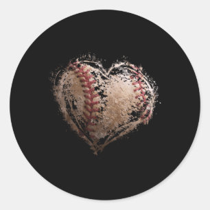 Baseball Heart Happy Valentines Day Baseball Boy G Classic Round Sticker