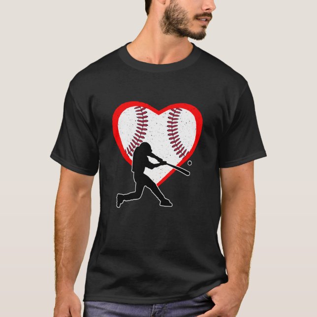 Baseball Heart Sport Love Anti Valentines Day T-Shirt (Front)