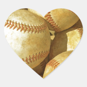 Baseball Heart Sticker