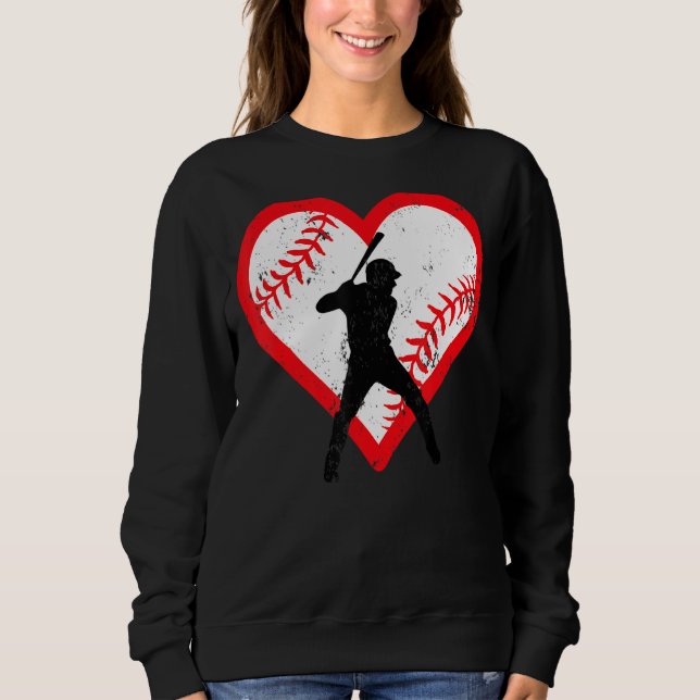 Baseball Heart Valentine's Day Gifts Teen Boys Kid Sweatshirt (Front)