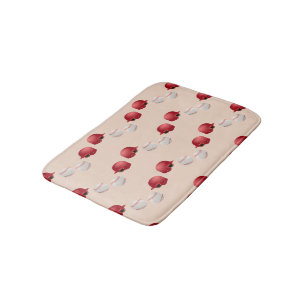 Baseball helmet and balls on bath mat